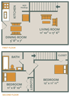 CROSSINGS AT REMINGTON | 2 BEDROOM 1 BATH | TH